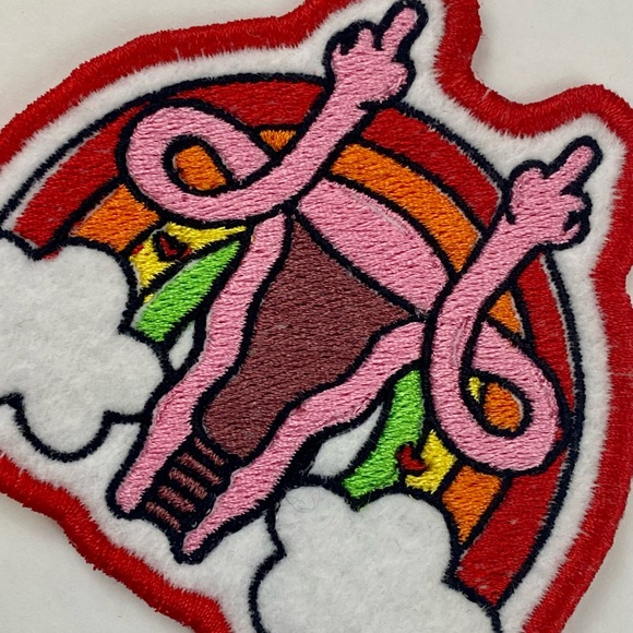 Rainbow Uterus Iron-on or Sew-on Patch. Measures approx 3”x 4”. - Picture 6 of 6
